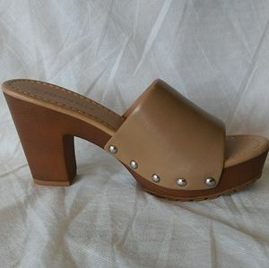 New "Natural Color" Slip On Open Toe. Platform